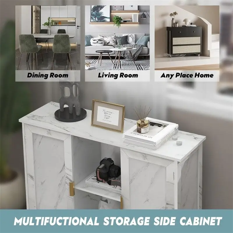 Credenza Buffet Cabinet Wooden Coffee Bar Cabinet - 11.8 D x 39.4 W x 30.7 H