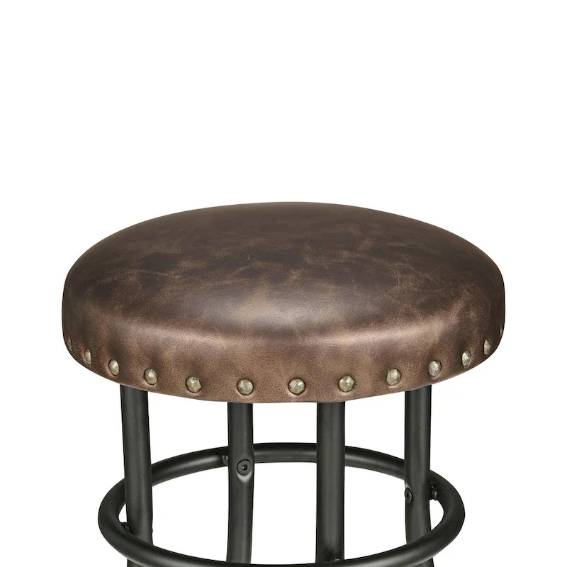 Vigo Rustic Bronze Metal Counter Height Barstool by