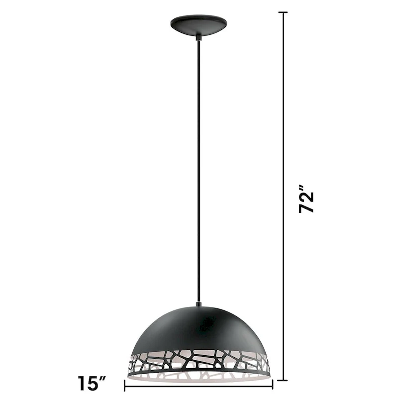 Eglo Savignano 1-Light Pendant in Matte Black