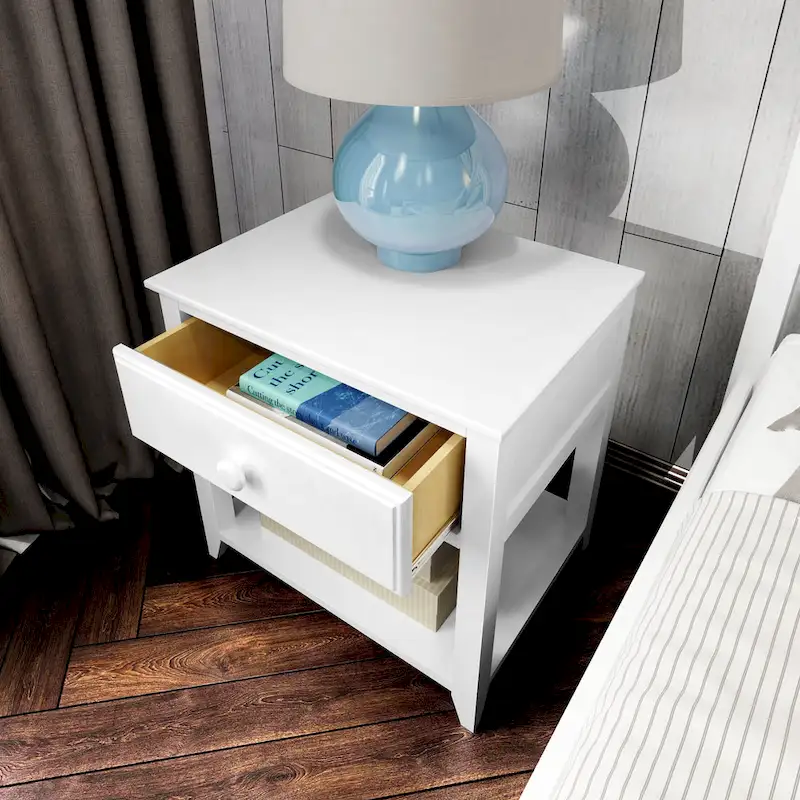 Nightstand with Drawer and Shelf
