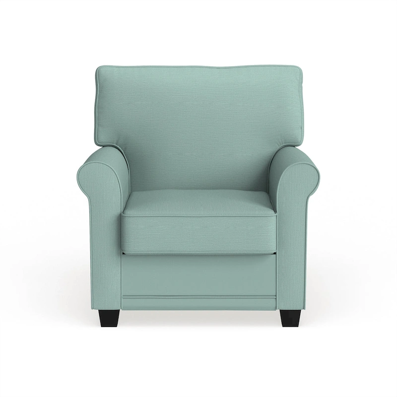 Charmayne Transitional Linen Padded Chair with Rolled Arms by Furniture of America