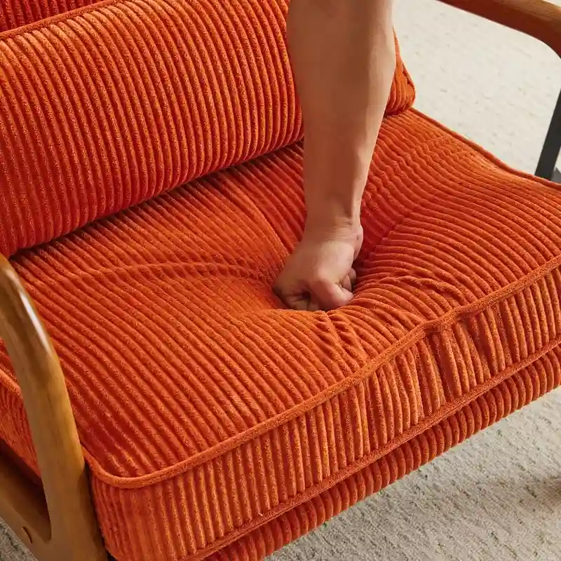 Upholstered Linen Blend Accent Chair