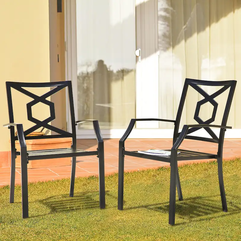 Nuu Garden Outdoor 4-Piece Iron Patio Chair Set
