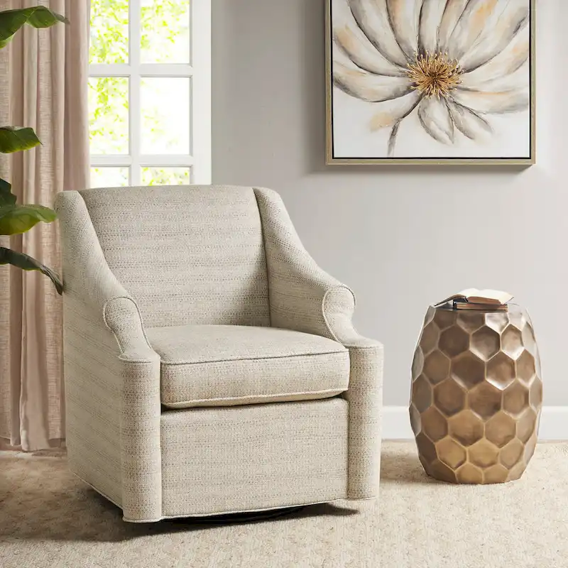 Madison Park Benton Tan 360 degree Swivel Glider Chair