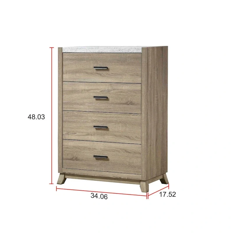 Daemon 5 Piece Light Brown Panel Bedroom Set