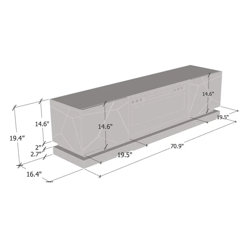 Shu WH-EF Electric Fireplace 71 TV Stand