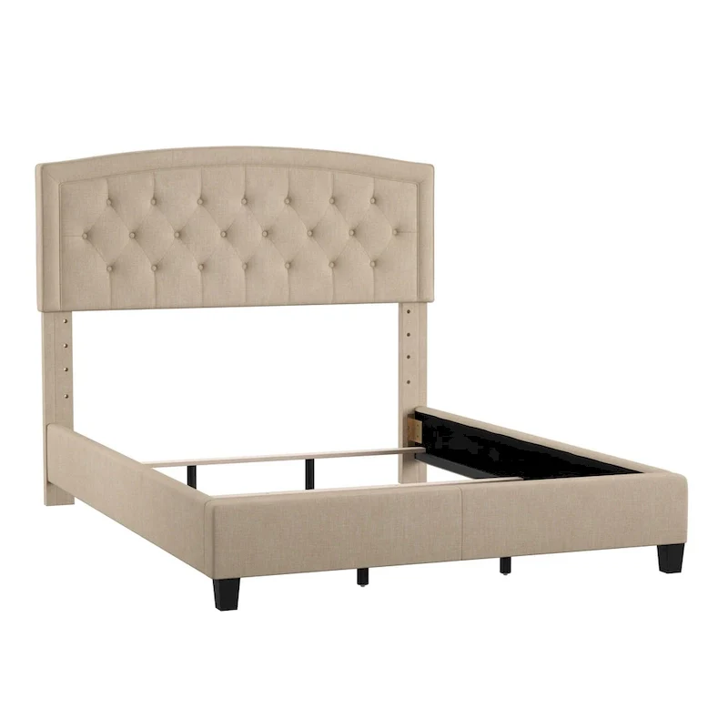Fontana Adjustable Diamond-tufted Arched Back Bed by