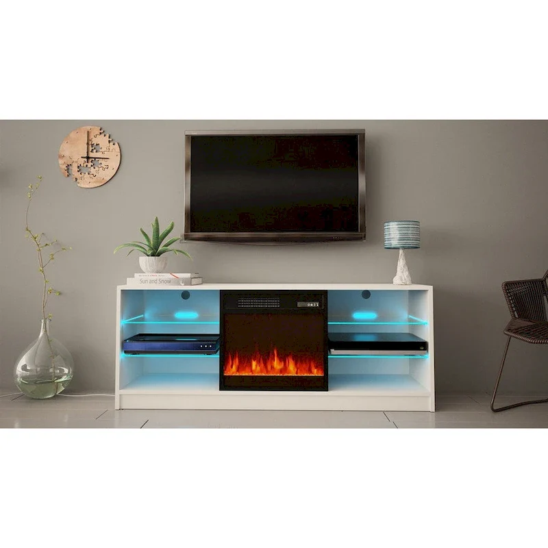 Manhattan Electric Fireplace Modern 58 TV Stand