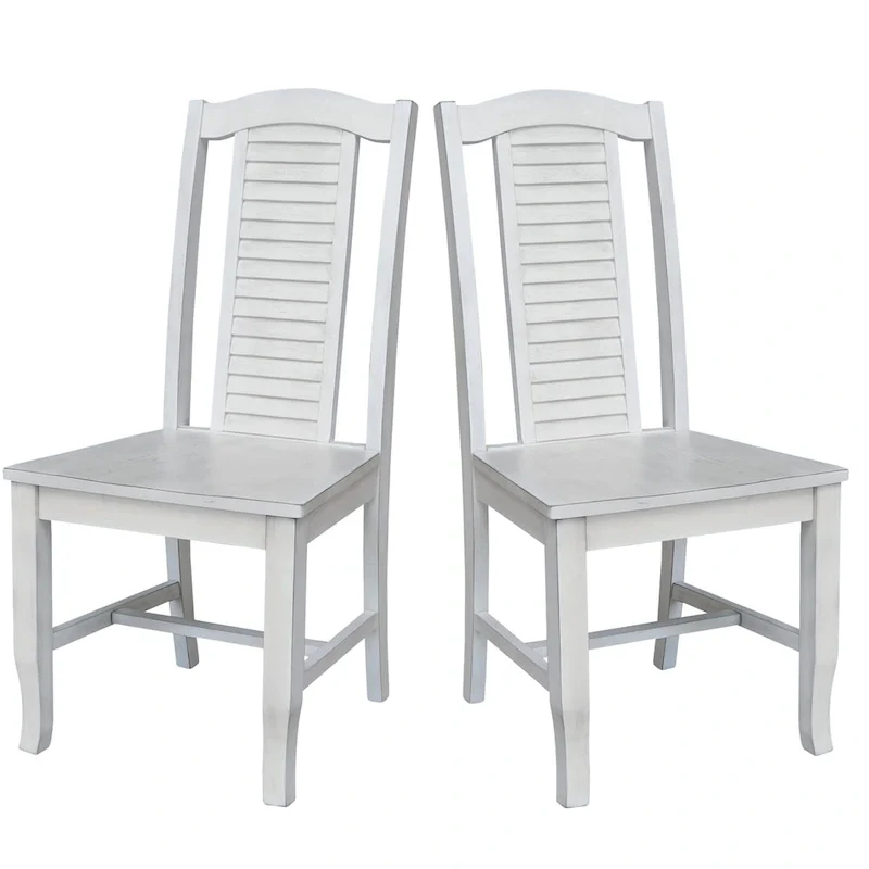 Solid Wood Seaside Dining Chairs - Set of Two
