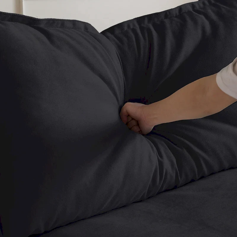 L-shape Linen Sofa Modern Upholstered Sectional Sofa with Ottoman