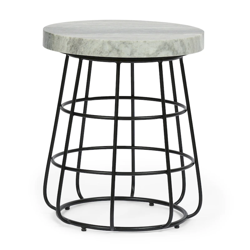Woodbine Modern Handcrafted Marble Side Table by Christopher Knight Home - 18.00 L x 18.00 W x 22.00 H