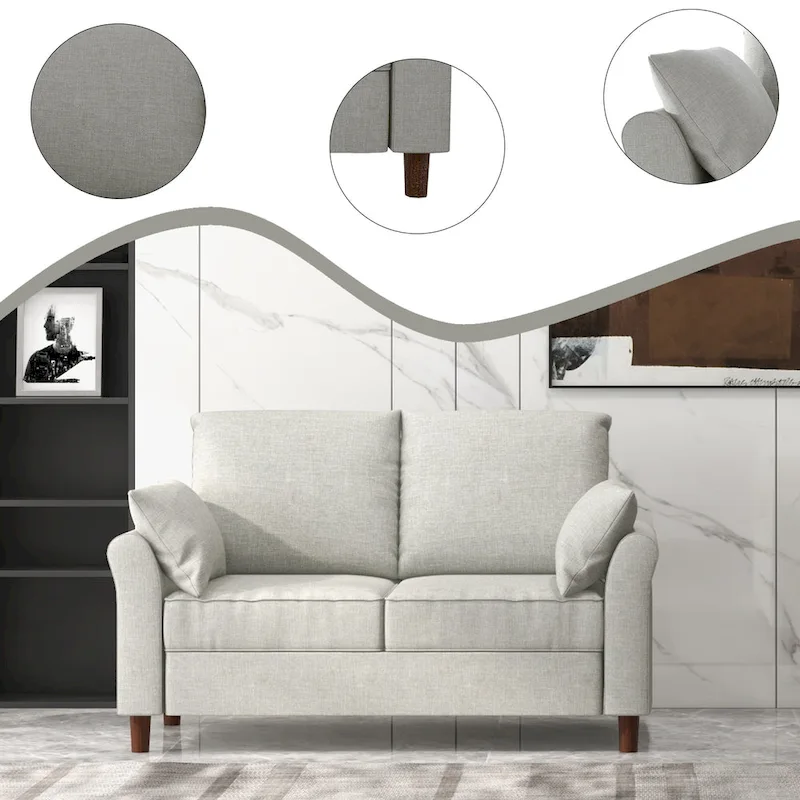 Polyester 3-Seat and 2-Seat Sofa with Cushions