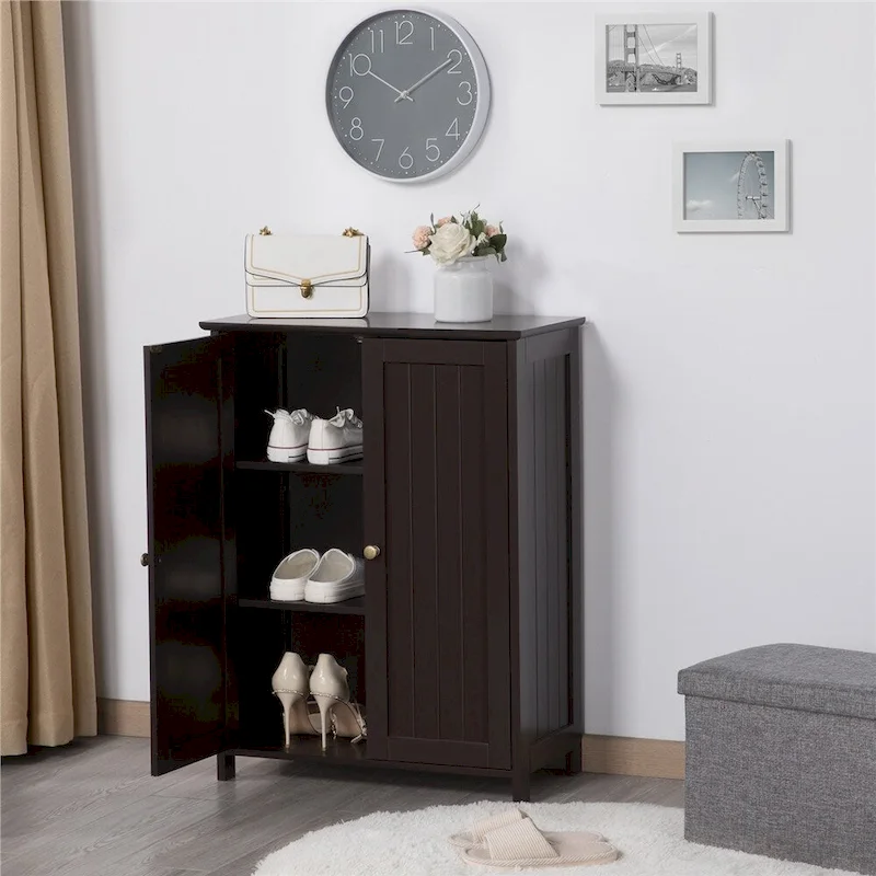 Yaheetech Floor Cabinet with 2 Doors, 2 Adjustable Shelves