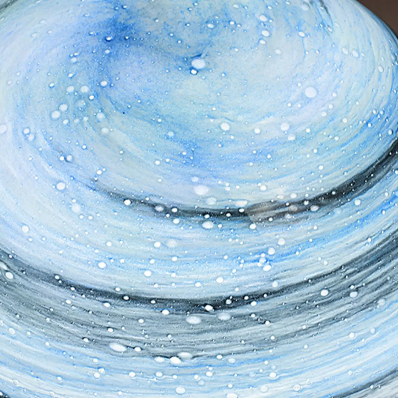 Yellow and Blue Glass Planet-Theme Globe Shade Post Cap Light