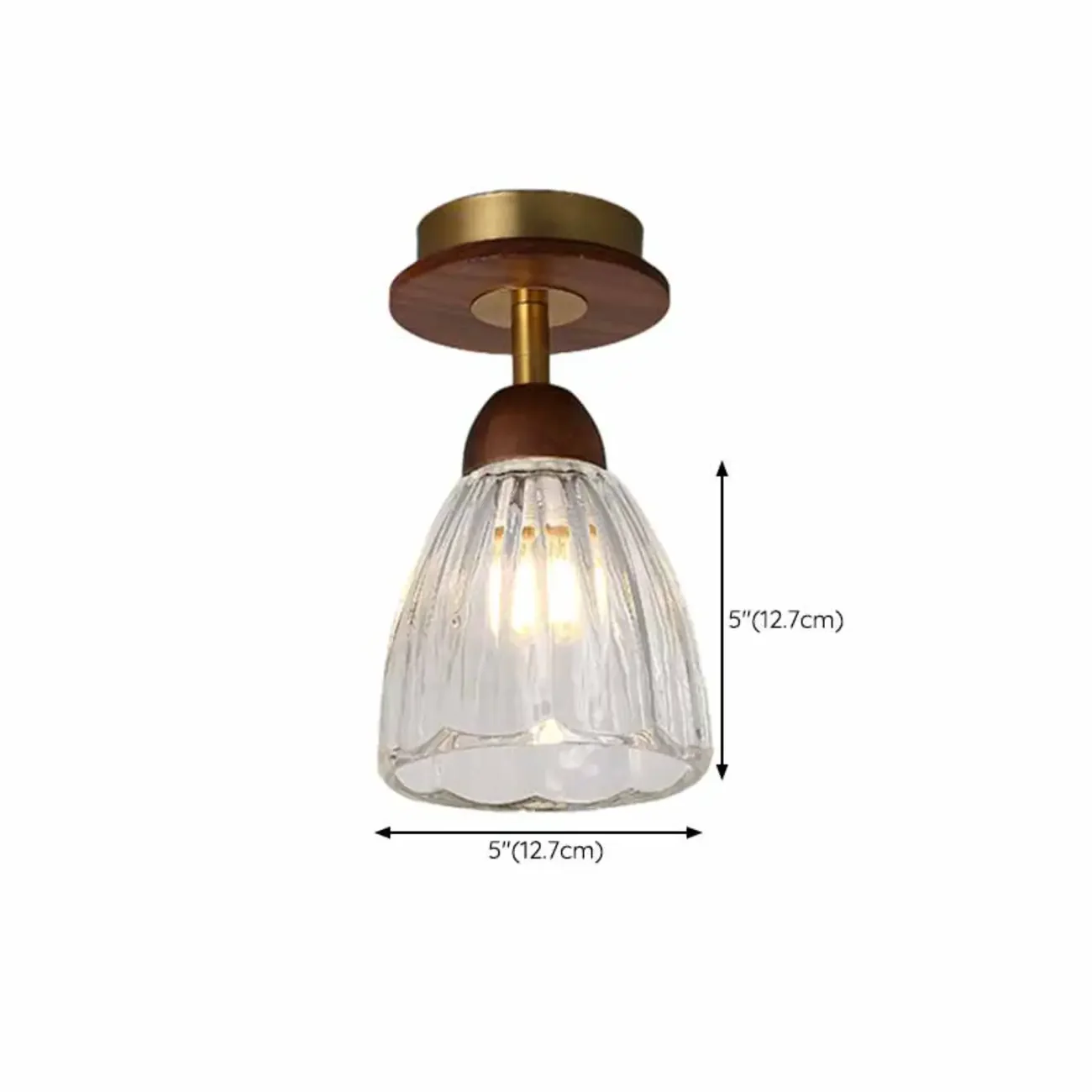 Caramel Gradient Glass Dome Semi Flush Ceiling Light
