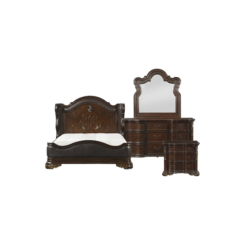 Helmer 6 Piece Highlands Cherry Traditional Panel Bedroom Set