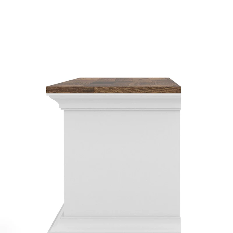 DH BASIC Transitional White 63-Inch 3-Shelf Floating TV Stand by Denhour