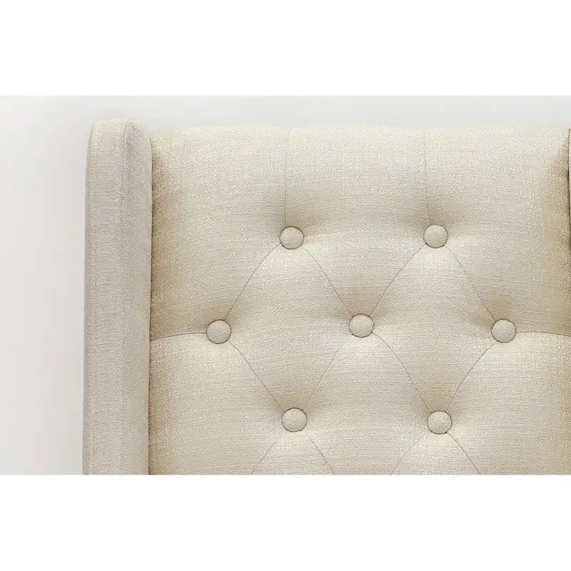 East West Furniture Parson Kitchen Chairs - Button Tufted Nailhead Upholstered Dining Chairs, Set of 2, (Finish & Upholstered)