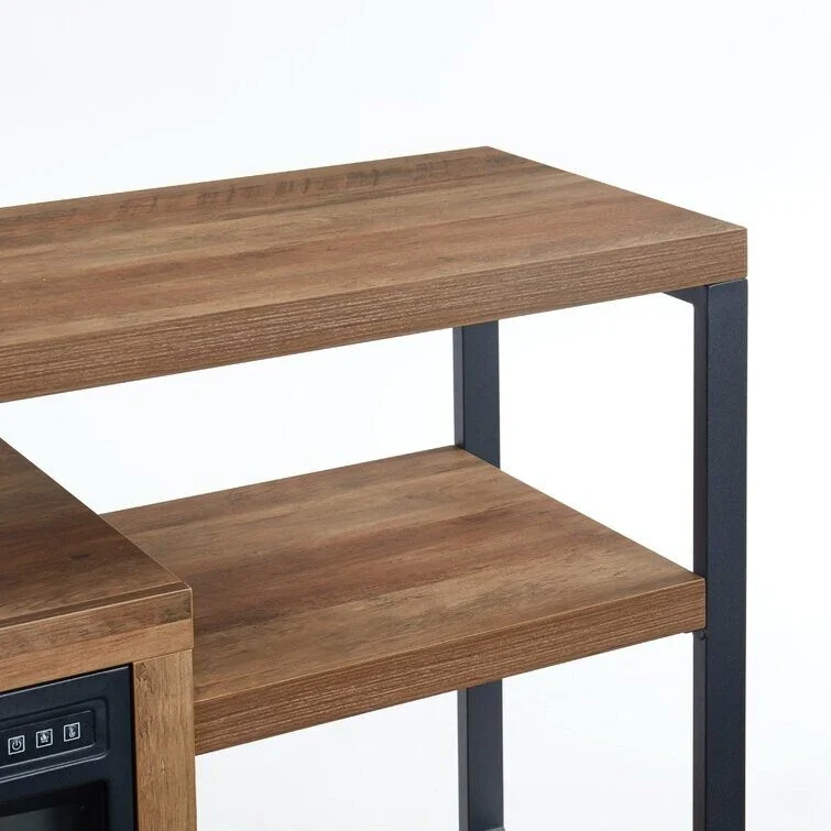 Wood TV Stand Classic Entertainment Center Media Console up to 55 with Electric Fireplace