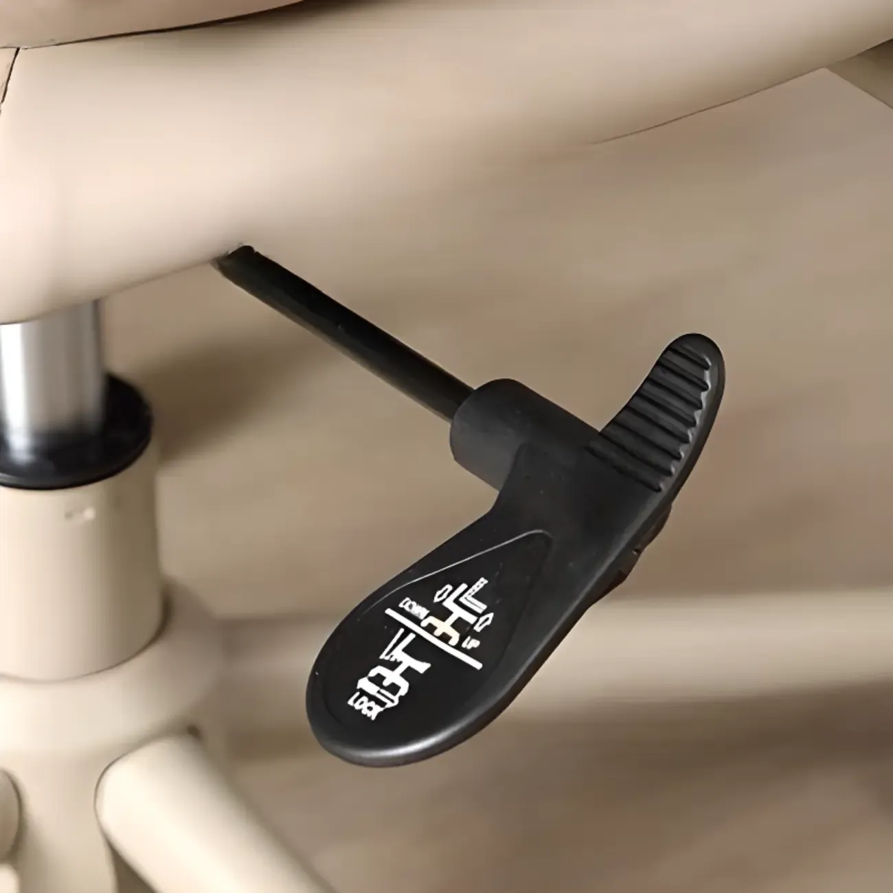 Elegant Beige Leather Swivel Ergonomic Office Chair