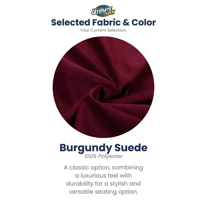Ultimate Sack 6ft Bean Bag Chair, Oversized Comfortable Indoor Floor Lounger, Giant Foam-Filled Furniture for Relaxing, Burgundy Suede