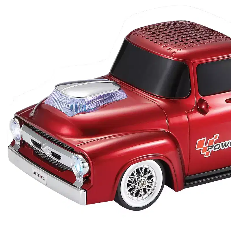Audiobox SoundRides TRK-5600BT Retro Ride Low-Rider Truck Bluetooth Speaker with WaveSync and Lights in Red