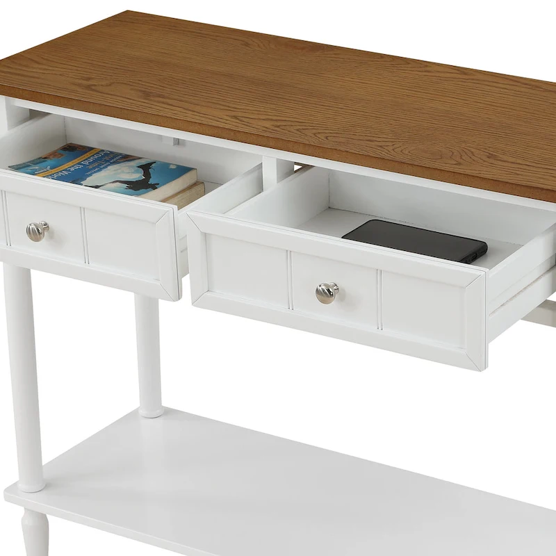Convenience Concepts French Country 2 Drawer Hall Table with Shelf