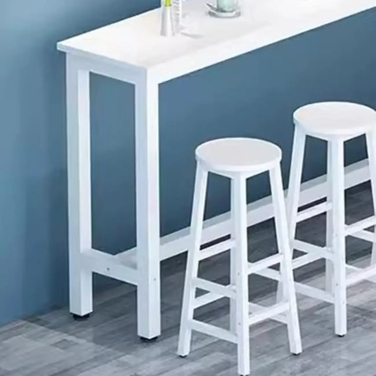 Modern White Wood Iron Rectangular Bar Tables