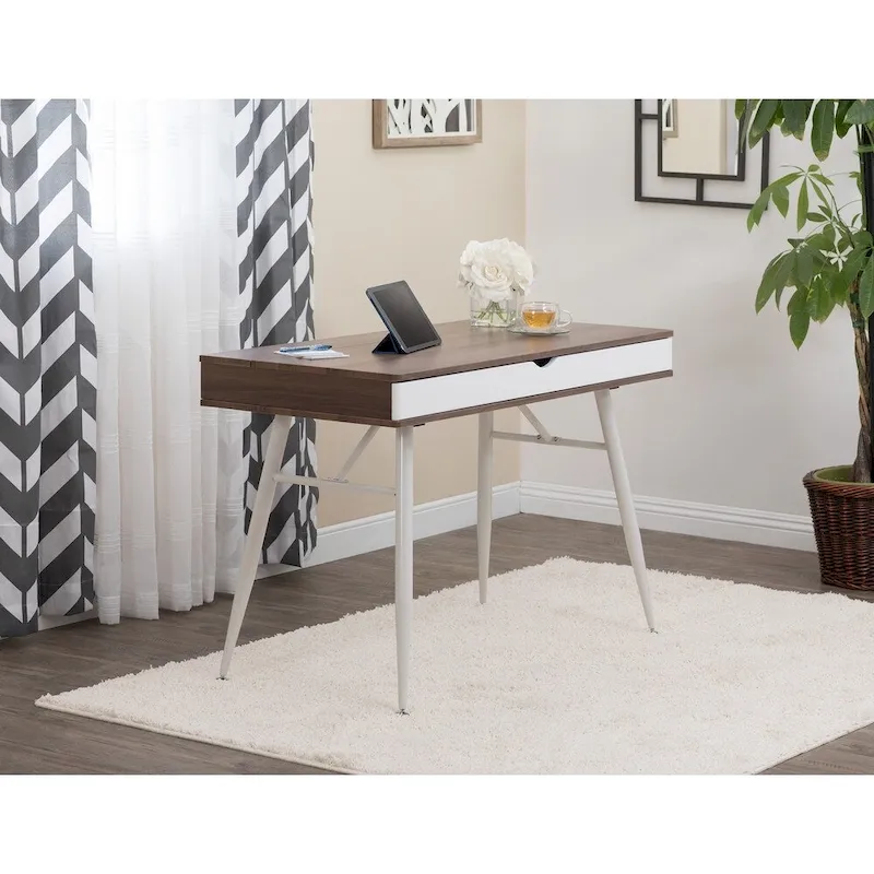 Calico Designs Alcove Modern Desk with Large Split Drawer