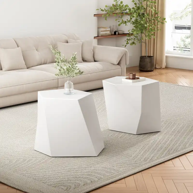 Christopher Knight Home - CloudHouse Modern MGO Coffee Table Set with Geometric Design