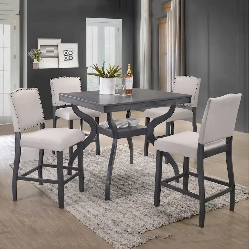 Light Grey 5-piece Counter Height Dining Set