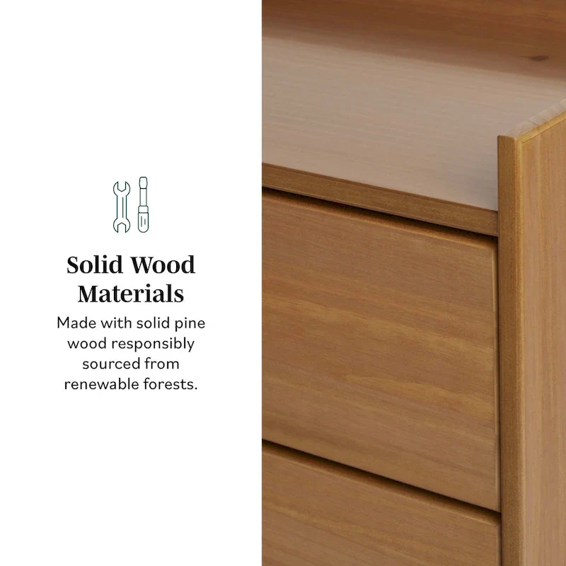 Middlebrook Designs Mid-Century 2-Drawer Solid Wood Nightstand