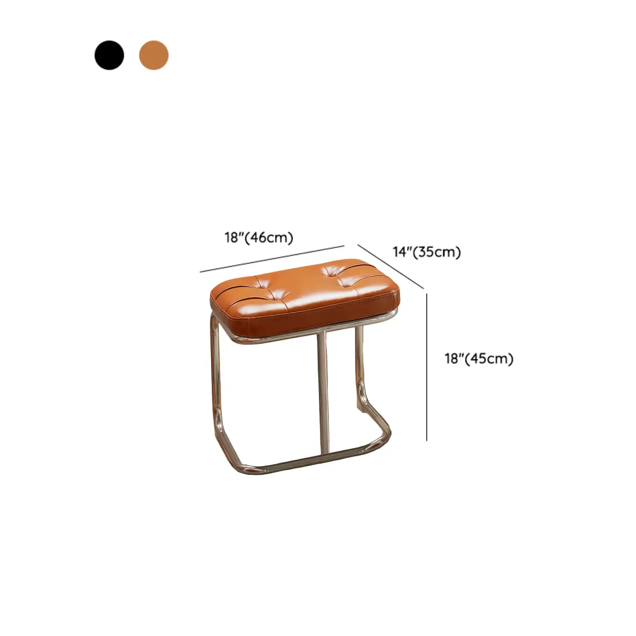 Modern Rectangular Cushioned Leather Bedroom Bench