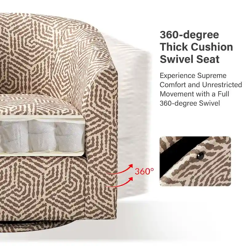 Cuenca Modern Upholstered Barrel Chair with Swivel Base Set of 2