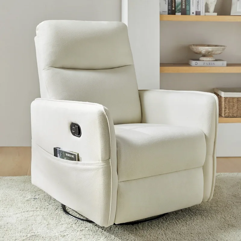 Curtis Rocker Swivel Recliner with Two Side Pockets by