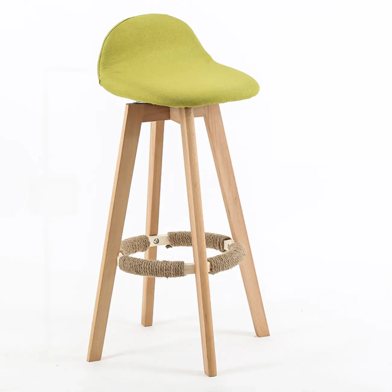 Scandinavian Wood Plush Seat Comfy Design Bar Stool