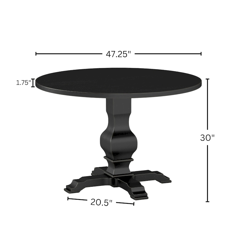 Roundhill Furniture Havre Pedestal Base Round Dining Table - N/A