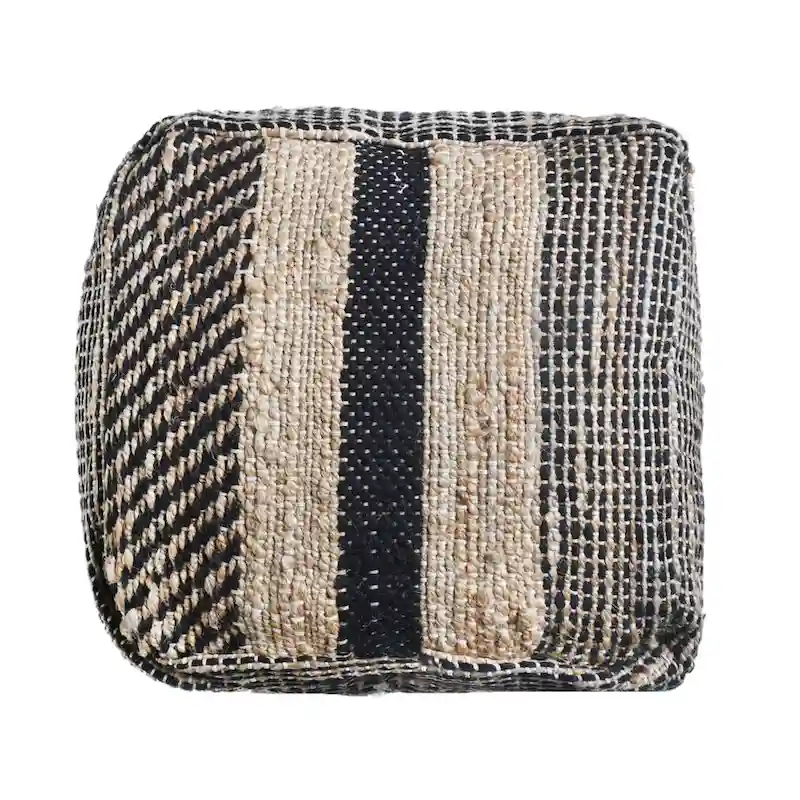 Caiman Handcrafted Boho Fabric Pouf by Christopher Knight Home