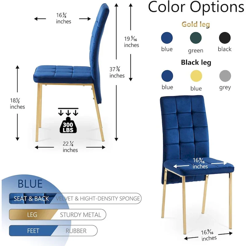 Howtai Upholstered Velvet Dining Chair High Back