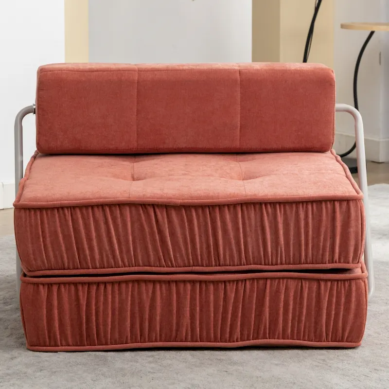 Convertible Sofa Bed,Modern Chenille Upholstered Sleeper Chair