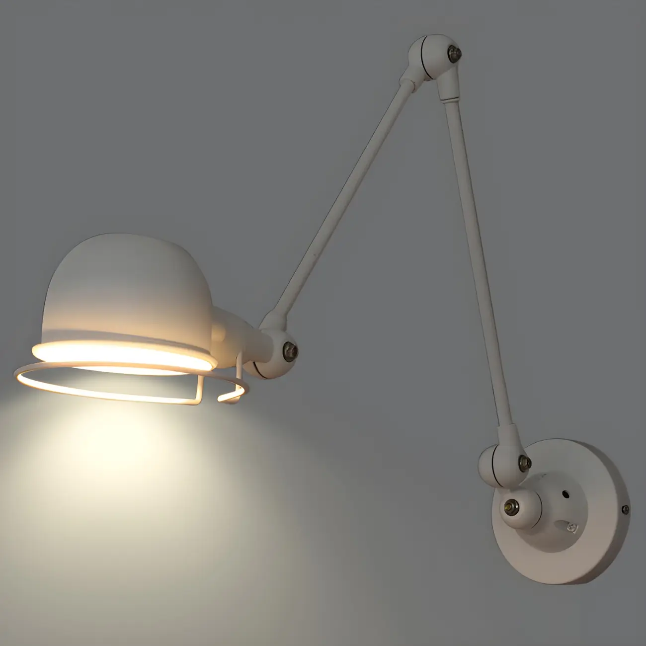Industrial Metal Dome Adjustable Swing Arm Wall Light