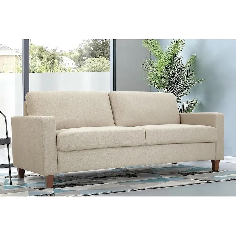 US Pride Furniture Miles 2 Piece Sofa and Loveseat Sets with Reversible Back Pillows Mid Century Modern Sofa