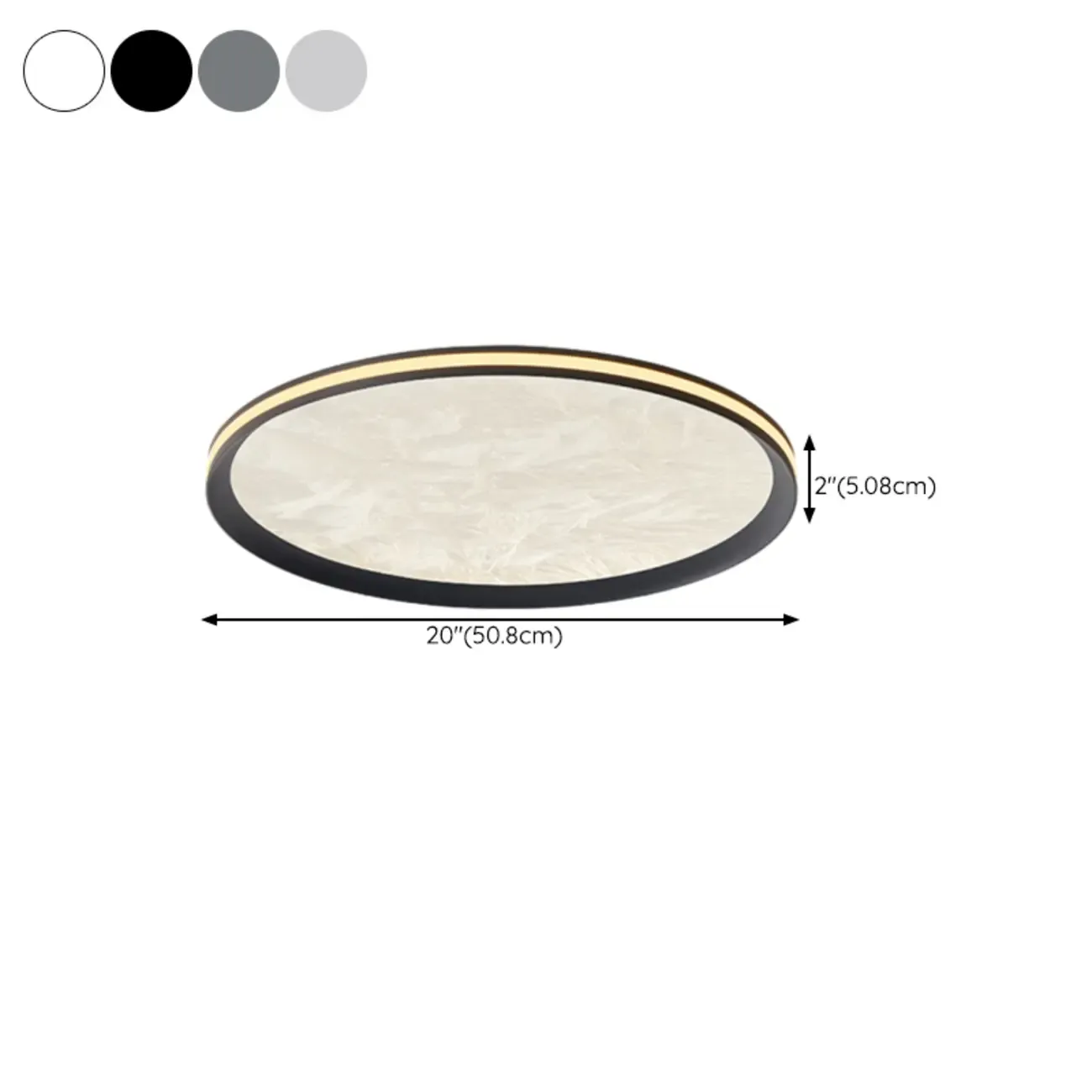 Modern Circular Flush Mount Ceiling Light with Acrylic Shade