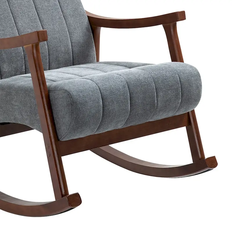 Upholstered Rocking Chair ModernHighBackArmchair