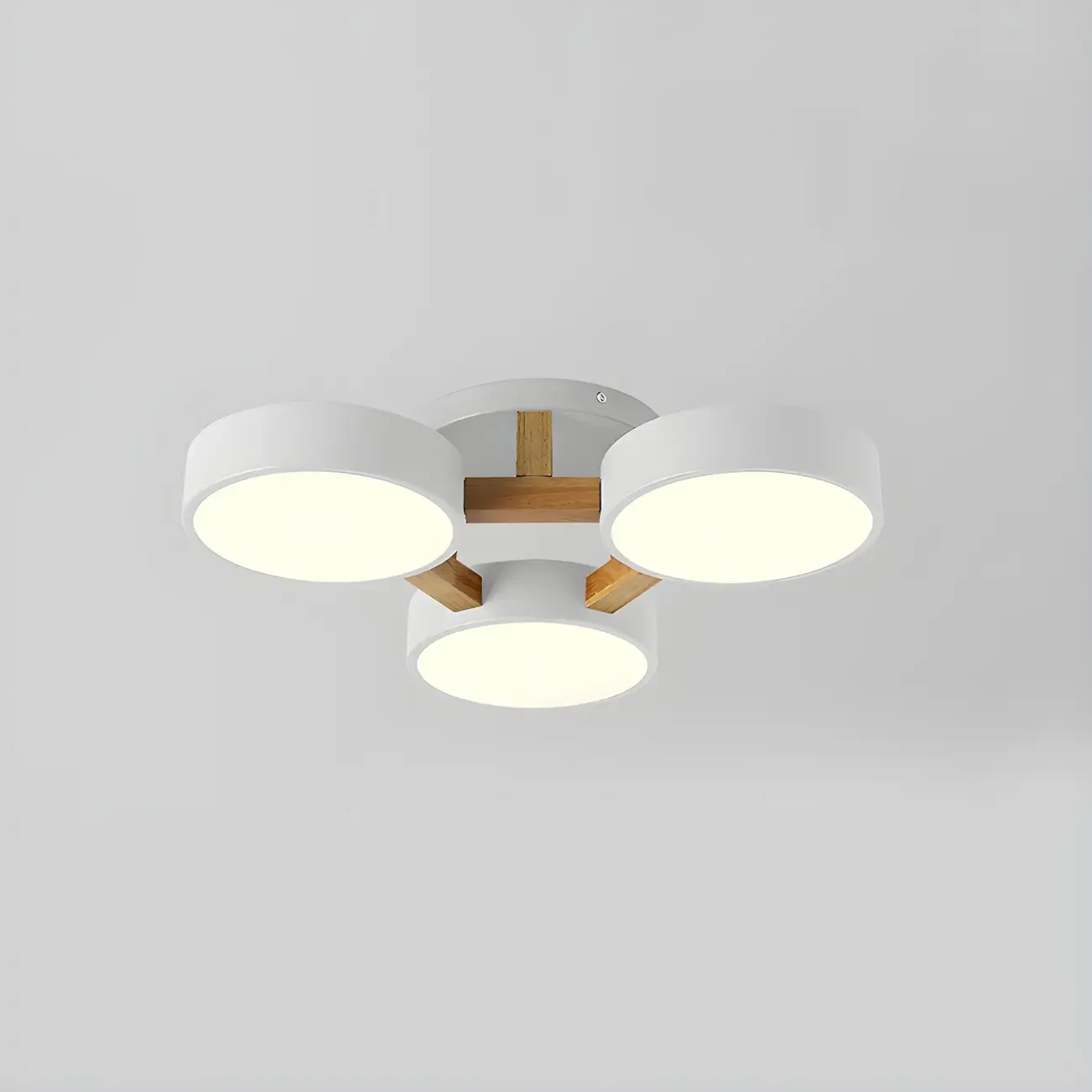 Green Drum Shade Semi Flush Ceiling Light 3-Gear Dimming