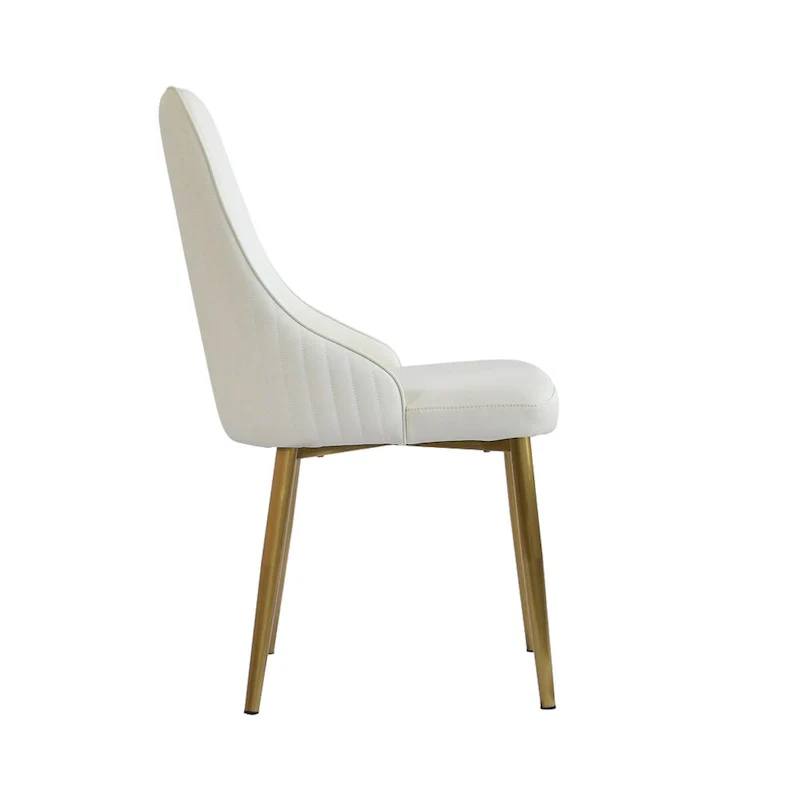 Upholstered Dining Chairs - Beige, High Back Design