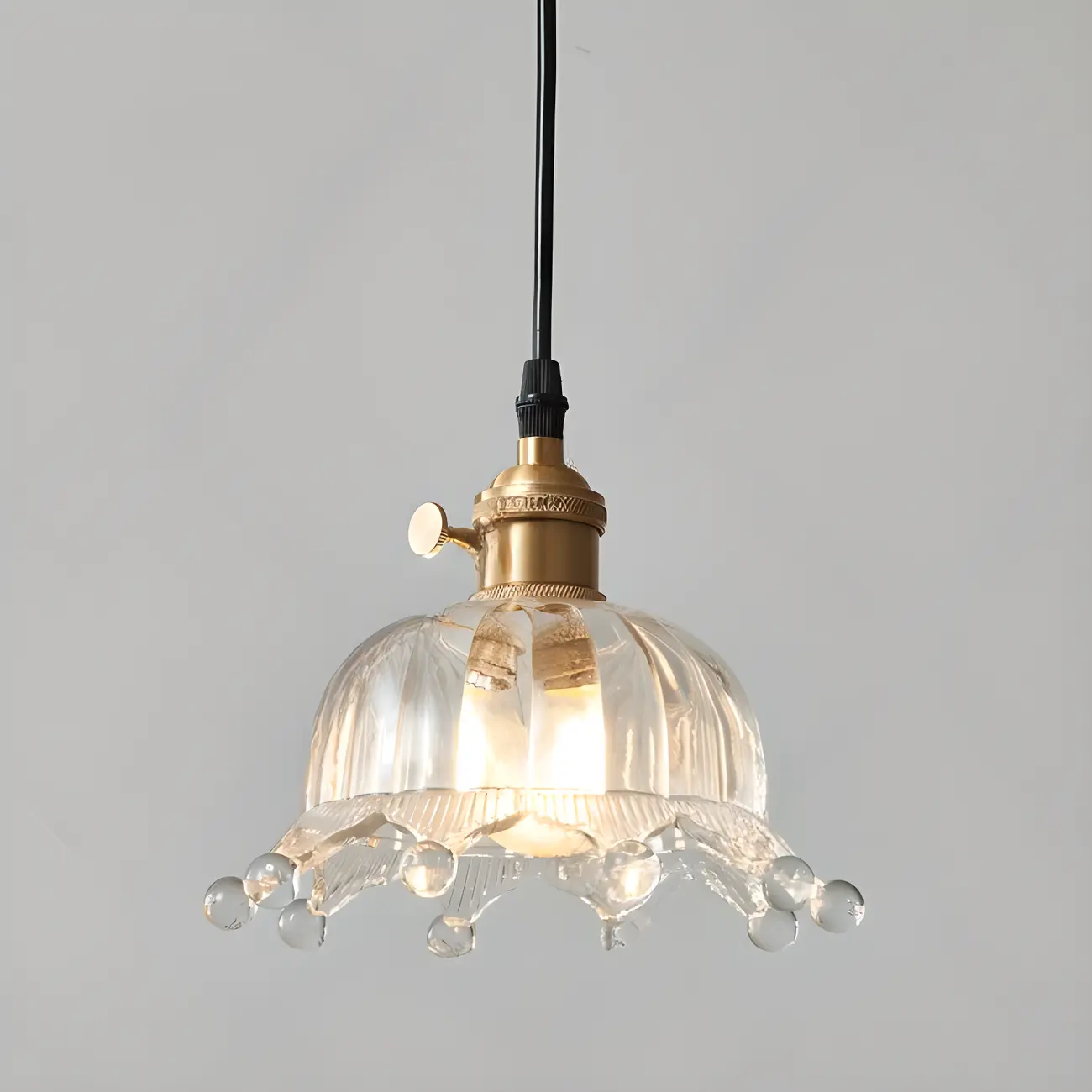 Modern Mini Clear Glass Flower Kitchen Pendant Lighting