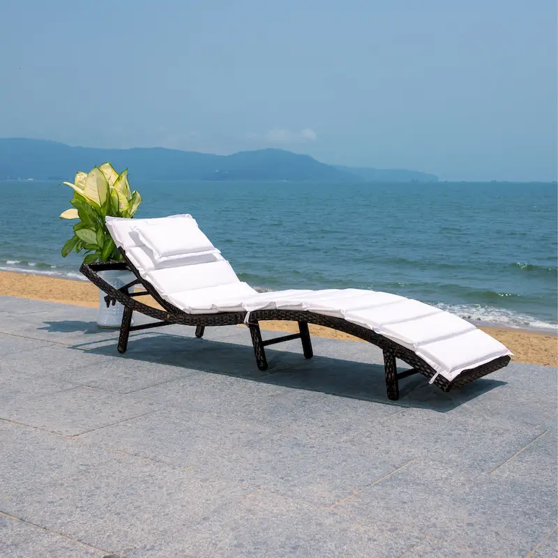 SAFAVIEH Outdoor Nihada Chaise Sun Lounger - 79Wx25Dx14H