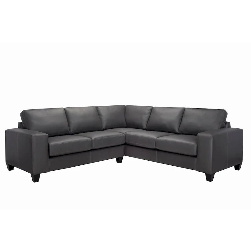 8-Color L-Shaped Sectional Sofa, Top-Grain Leather, Seats 3–4