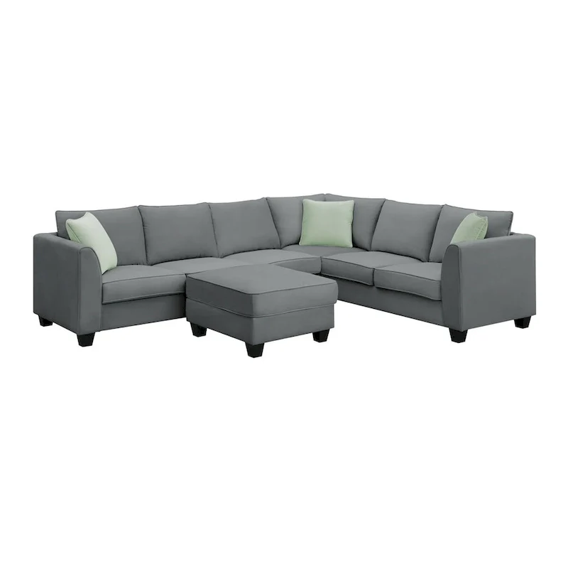 Merax 112*87 Sectional Sofa Couches Living Room Sets 7 Seats Modular Sectional Sofa